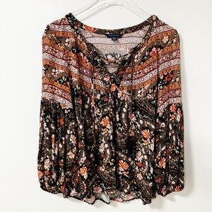 American Eagle | Paisley Boho Blouse S